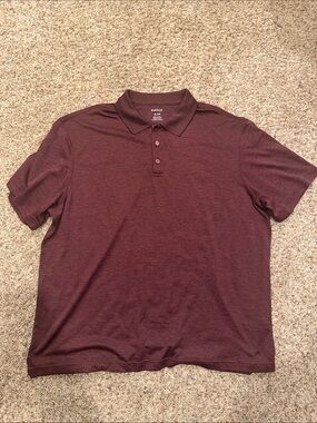 Haggar Men's Burgundy Short Sleeve Polo